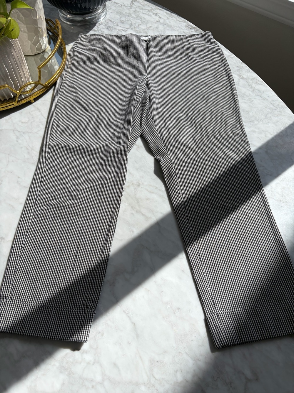 J. Jill Black and White Gingham Straight Leg Pants